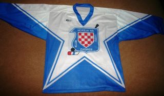 Khl Zagreb Hockey Match Worn Shirt Croatia Zagreb Jersey Trikot Maglia Maillot
