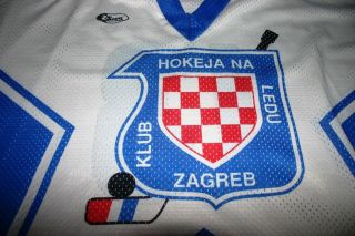 KHL ZAGREB HOCKEY MATCH WORN SHIRT CROATIA ZAGREB JERSEY TRIKOT MAGLIA MAILLOT 2