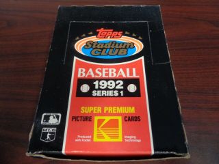 1992 Stadium Club Baseball Series 1 Wax Box - 36 Count Packs