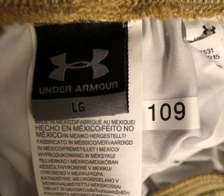 Notre Dame Football Team Issued Under Armour Shorts gold L 109 4