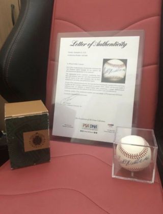 Ted Williams Signed Baseball With Letter Of Authenticity Psa Dna & Uda Hologram