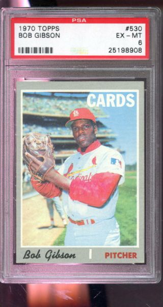 1970 Topps 530 Bob Gibson St.  Louis Cardinals Mlb Psa 6 Graded Baseball Card