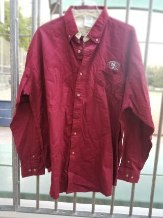 San Francisco 49ers - Red Button Up Long Sleeve Shirt Size Xl