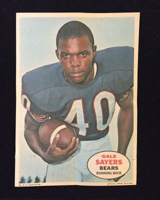 1968 Topps Football Poster Insert 8 Gale Sayers Nm/mt Centered