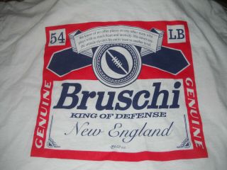 Tedy Bruschi King Of Defense White England Patriots T Shirt Adult Large