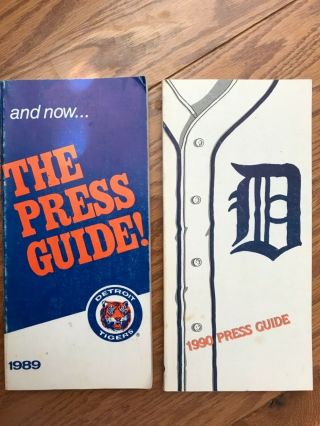 1989 And 1990 Detroit Tigers Media Press Guides Mlb Baseball