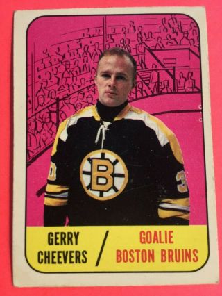 Old Vintage Nhl Hockey Card (set Break) 1967 - 68 Topps 99 Gerry Cheeevers