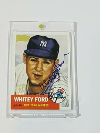 2003 Topps Team Topps Legends 1953 Topps Reprint Whitey Ford Yankees Auto Card