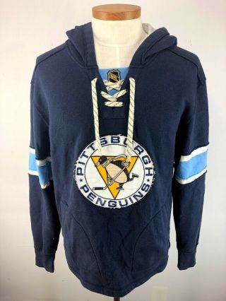 Vintage Pittsburgh Penguins Ccm Pullover Hoodie Sweatshirt Nhl Adult Large