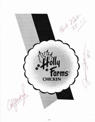 Yarborough/nab/johnson Hand Signed Autographed Holly Farms Advert