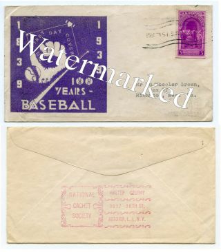 100 Years Of Baseball - First Day Cover - 1839 - 1939 - Walter Czubay - Long Island - Ny