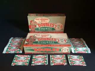 1951 Topps Baseball Card Display Box,  Cover And (6) Wrappers