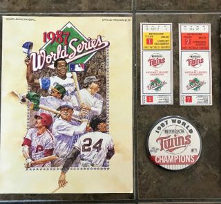 1987 World Series Program Ticket Game 1 And 7 Minnesota Twins Sports Illustrated