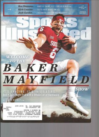 Cleveland Browns Baker Mayfield Oklahoma Sooners Sports Illustrated 12/4/17