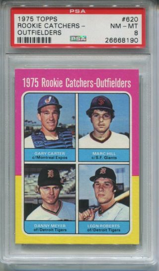 1975 Gary Carter Topps Rookie Card Rc 620 Montreal Expos Psa 8 Nm - Mt