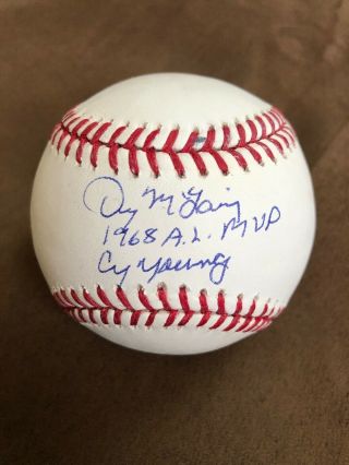 Denny Mclain 1968 Cy Young Detroit Tigers Signed Auto Baseball Tristar Auth.