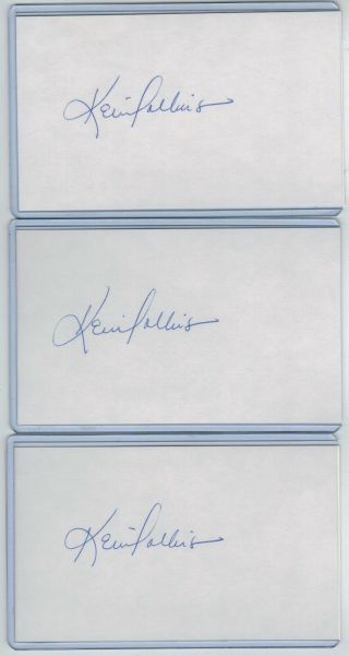(3) Kevin Collins Index Card Signed 1969 Ws Champs Ny Mets Psa/dna Certified