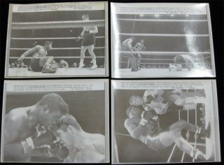 Floyd Patterson V Jerry Quarry _original 1967 Los Angeles Upi Boxing 4 Photo Set