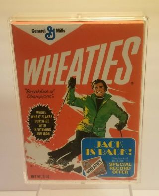 Vint Wheaties Box 73 Skier (jack Is Back Special Record Offer On Back) In Acrylic