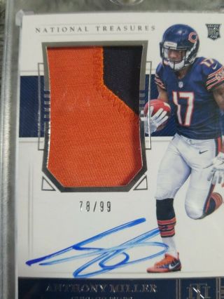 Anthony Miller 2018 Panini National Treasures Rookie Patch Auto /99 True RPA 3