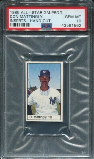 1985 85 All - Star Game Program Don Mattingly Psa 10 Gem Yankees 91562