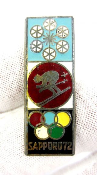 1972 SAPPORO JAPAN WINTER OLYMPIC GAMES RARE PIN BADGE SCREW 2