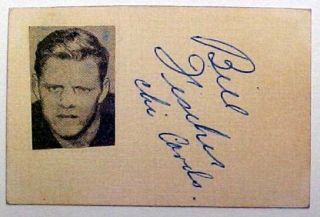 Bill Fischer Notre Dame And Chicago Cardinals Autographed Index Card