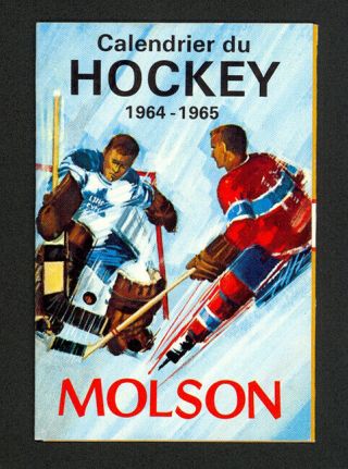 1964 - 65 Molson Official Nhl Hockey Pocket Schedule - Rare -