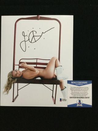 Jamie Anderson Signed 8x10 Photo Beckett Bas Usa Olympic Snowboarding 8