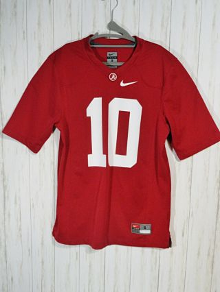 Nike University Of Alabama Football Jersey 10 Mens S Crimson Roll Tide Ncaa Euc