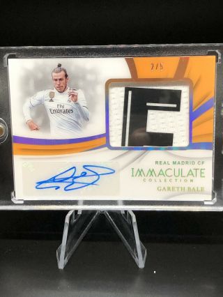 2018 - 19 Immaculate Gareth Bale 2 Color “e” Patch / Auto /5 Real Madrid