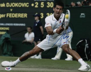 Novak Djokovic Signed 2014 Wimbledon 11x14 Photo Psa Ad48020