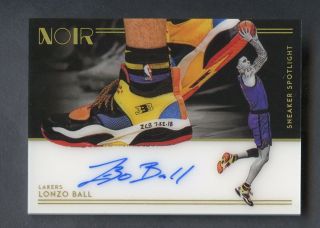 2018 - 19 Panini Noir Sneaker Spotlight Lonzo Ball Signed Auto 55/99 Lakers
