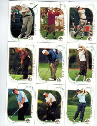 2001 Sp Authentic Golf 90 - Card Base Set (cards 1 - 44 & 90 - 135) Loaded W/stars