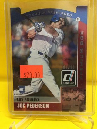 Joc Pederson 2015 Panini Donruss Preferred Premium Box 04/10 Rc 8 La Dodgers Sb