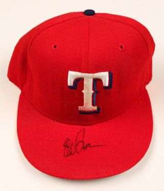 Jeff Russell Rangers Signed Game Worn Hat/cap