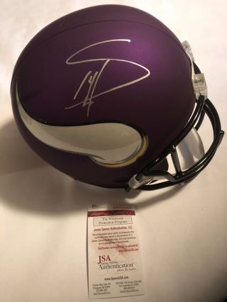 Stefon Diggs Autographed Full Size Minnesota Vikings Helmet Jsa Witnessed