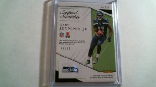 2019 MAJESTIC GARY JENNINGS JR.  RC GOLD ROOKIE PATCH AUTO ' D 44/49 SEAHAWKS 2