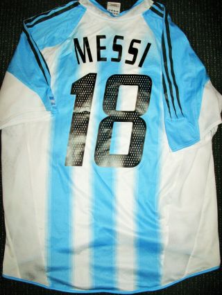 Authentic Messi Argentina 2004 2005 Jersey Barcelona Shirt Camiseta Maglia L