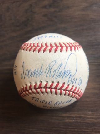 Frank Robinson Signed Autographed Statball Stat Baseball 16 Inscriptions Rj.  Com