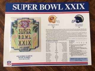 Willabee & Ward Bowl Xxix Patch San Francisco 49ers San Diego Chargers Nfl
