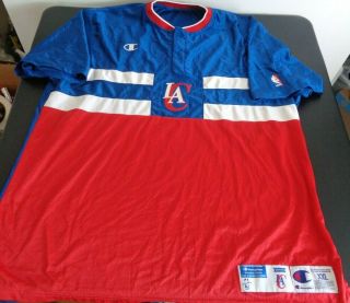 Los Angeles Clippers Team Issued 1998 - 1999 Champion Xxl Warm Up Shirt Nba Jersey