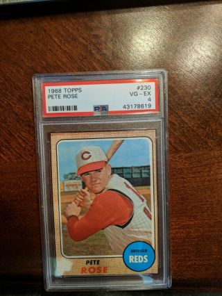 1968 Topps Pete Rose Cincinnati Reds 230 Baseball Card Psa 4