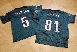 Donovan Mcnabb & Terrell Owens Philadelphia Eagles Reebok Jerseys Size 2t