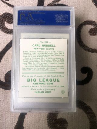 1934 Goudey Reprint Carl Hubbell Signed PSA DNA GM 10 Autograph MLB HOF 2