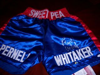 Pernell Whitaker Sweet Pea Jsa/coa Signed Boxing Trunks