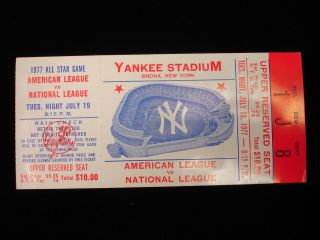 July 19,  1977 Mlb All Star Game At Yankee Stadium Ticket Stub