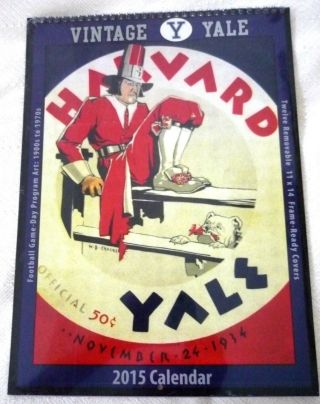 Vintage Yale Program Covers (12) - 2015 Calendar - Perfect For Framing - 11 " X15 "