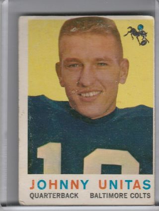 1959 Topps 1 Johnny Unitas Baltimore Colts Hof 8049