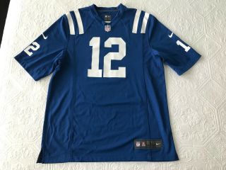 Andrew Luck 12 Nfl On Field Football Jersey Blue White Indianapolis Colts Large